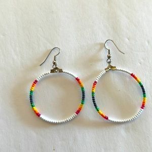 Hand beaded rainbow 🌈 earrings